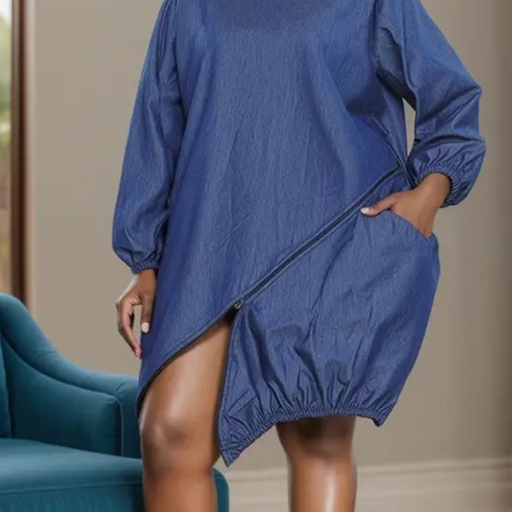 Elegant Blue Women's Dress